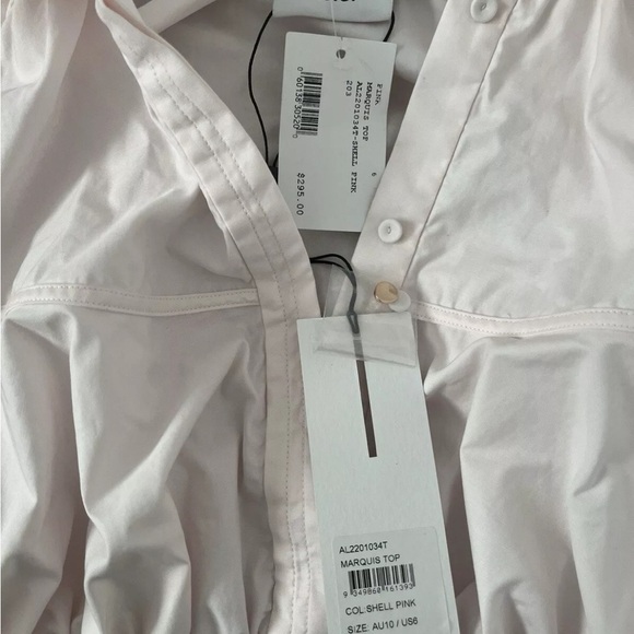 ACLER Marquis Cotton Collar Crop Top NWT $295 Size 6 Shell Pink - Picture 6 of 6